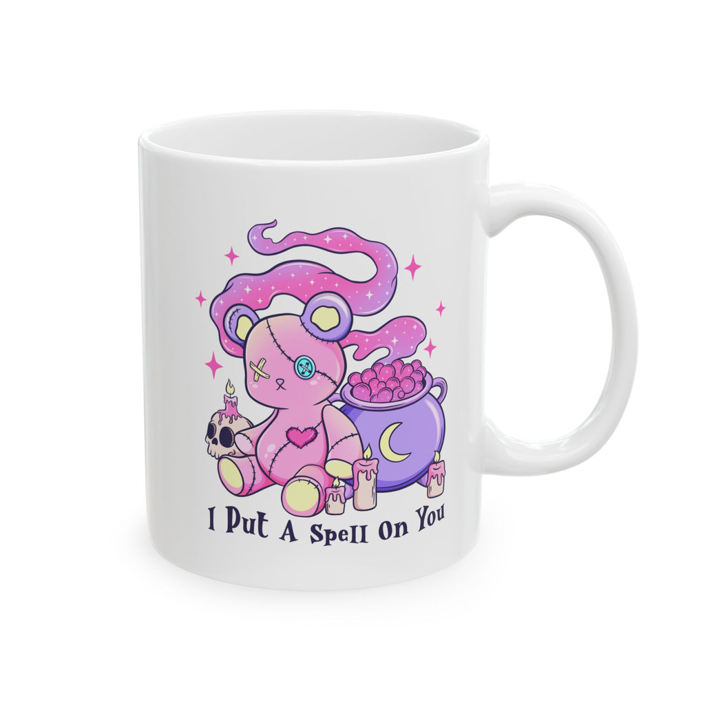 Cute Witchy Skull & Cauldron Ceramic Mug (11oz/15oz) — “I Put a Spell On You”