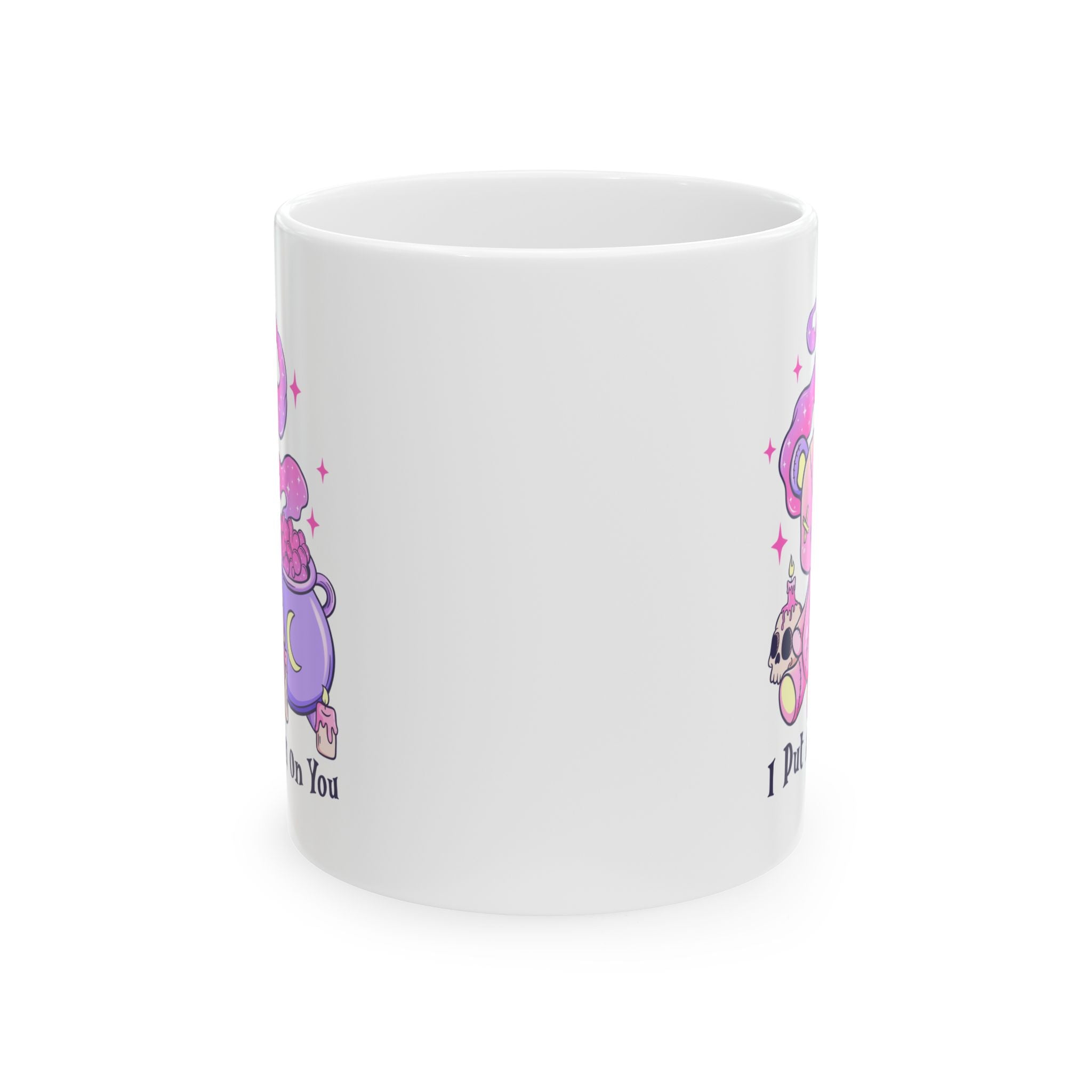 Cute Witchy Skull & Cauldron Ceramic Mug (11oz/15oz) — “I Put a Spell On You”