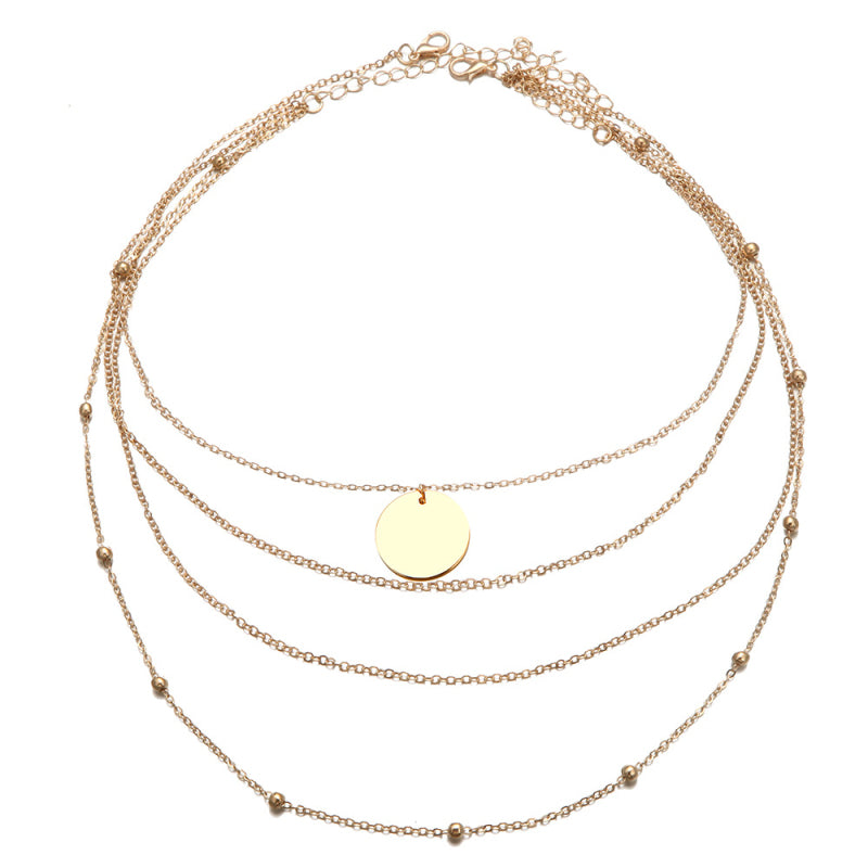 Round Sequin Multilayer Necklace