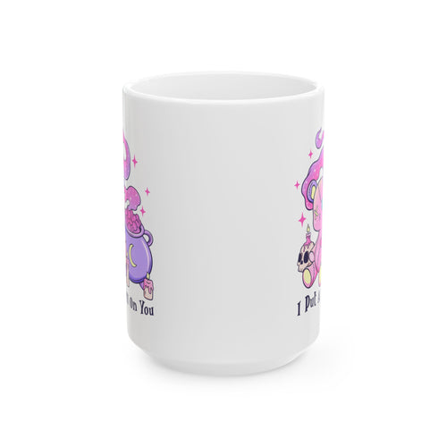 Cute Witchy Skull & Cauldron Ceramic Mug (11oz/15oz) — “I Put a Spell On You”
