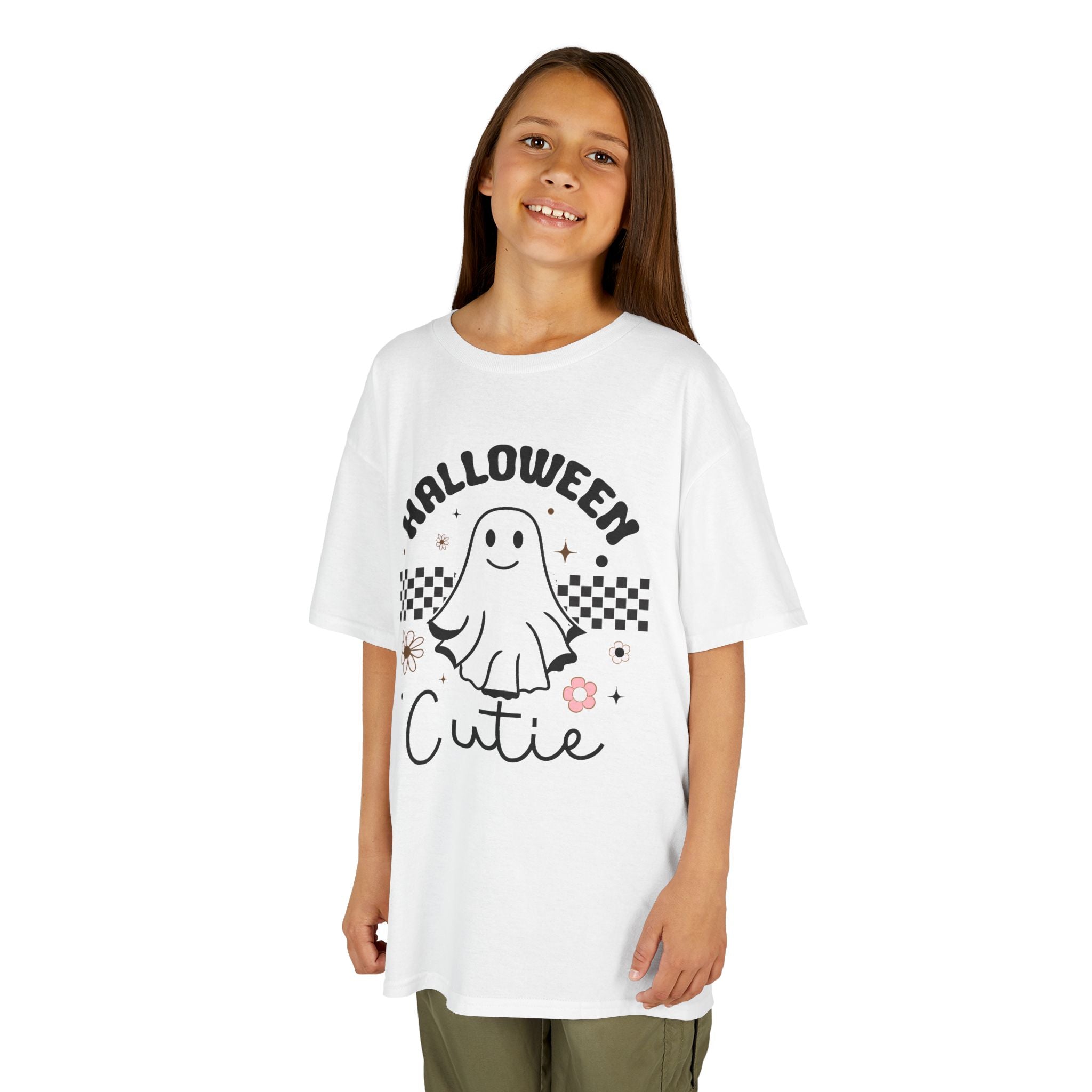 Kids Tee — "Halloween Cutie" Ghost Graphic Shirt