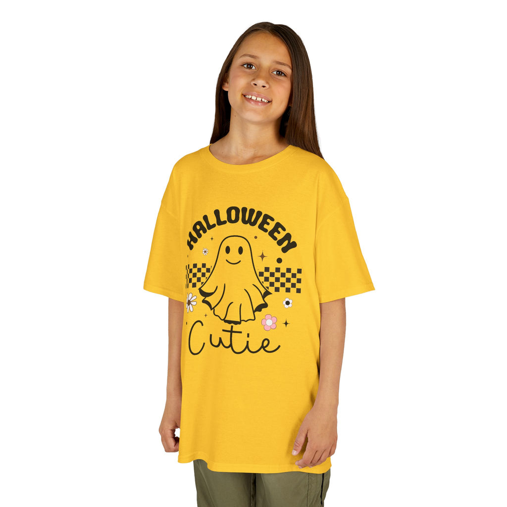Kids Tee — "Halloween Cutie" Ghost Graphic Shirt