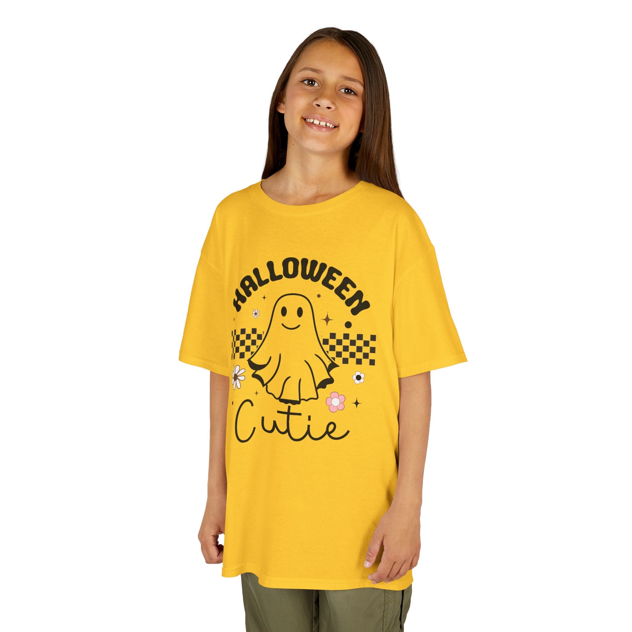 Kids Tee — "Halloween Cutie" Ghost Graphic Shirt