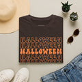 Halloween Repeat Graphic T-Shirt — Retro Orange 'HALLOWEEN' Print
