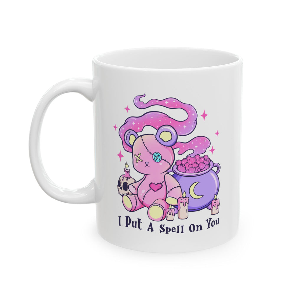 Cute Witchy Skull & Cauldron Ceramic Mug (11oz/15oz) — “I Put a Spell On You”