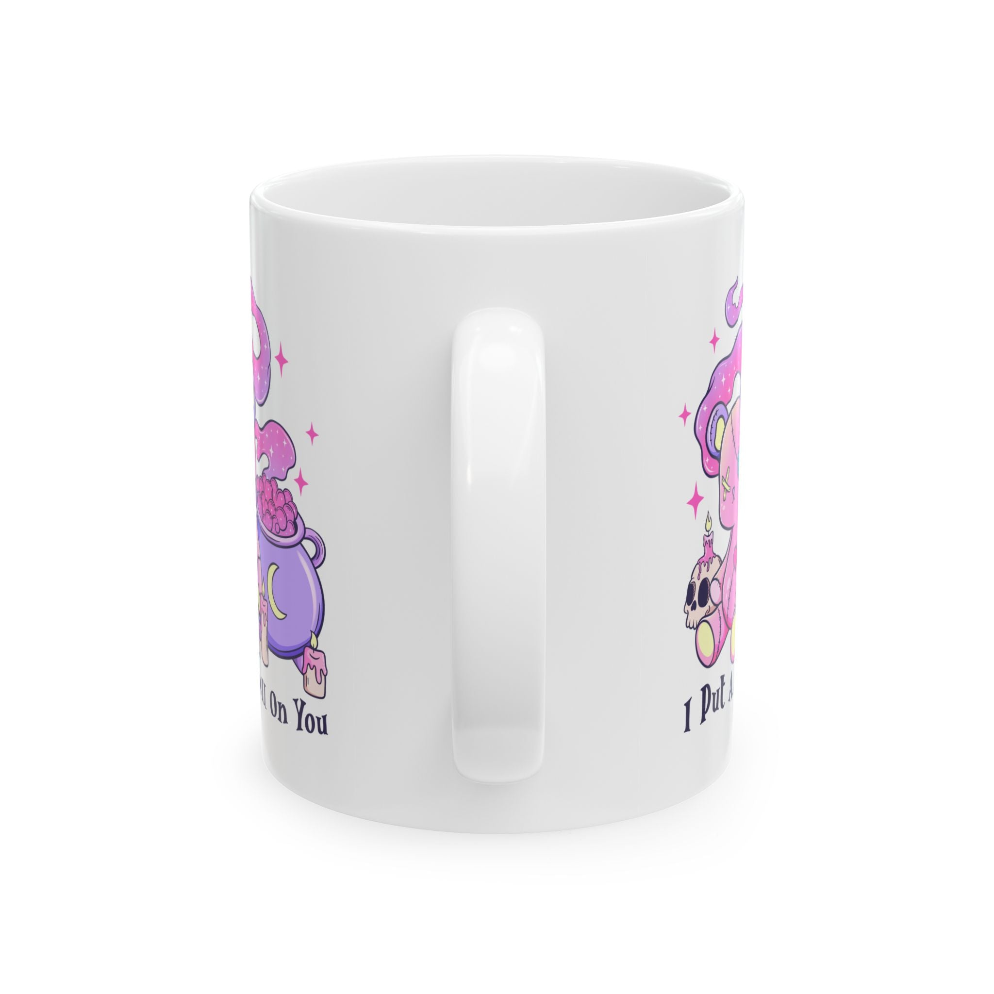 Cute Witchy Skull & Cauldron Ceramic Mug (11oz/15oz) — “I Put a Spell On You”