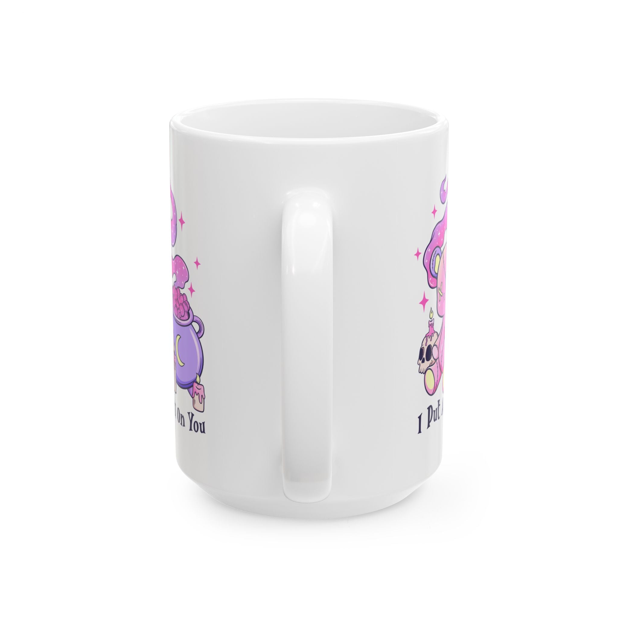 Cute Witchy Skull & Cauldron Ceramic Mug (11oz/15oz) — “I Put a Spell On You”